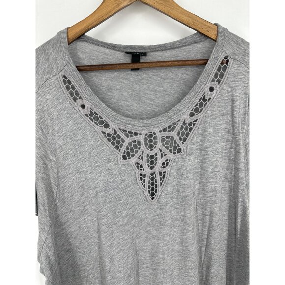 Torrid Womens Crochet Neckline Short Sleeve Lightweight T-Shirt Size 4X - Picture 2 of 8